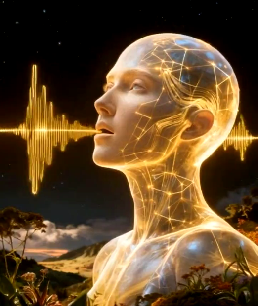 Golden figure surrounded by signal and starlight
